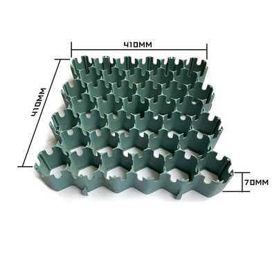 410x410mm Hdpe πράσινο πορώδες λιθόστρωτα Interlock Pp γρασίδι Grid τοπίο λιθόστρωτο
